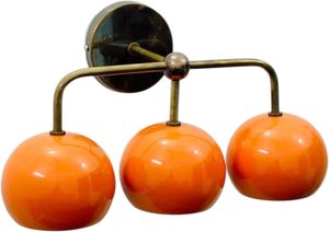 Orange Brass <b>Wall</b> Fixture 1950s Mid Century Brass Italian <b>Wall</b> Diabolo <b>Lights</b> <b>Sconce</b> Lighting Fixture 3 Bulb <b>Wall</b> <b>Sconce</b> Decor - Product Image 2
