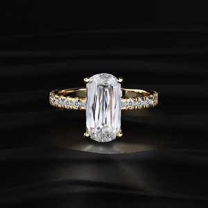 Anillos Solitarios Personalizables de Moissanita de 3 Quilates con Corte Cojín en Oro Rosa para Mayoristas de Joyería Fina y Plataformas de Venta en Línea - Product Image 1