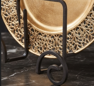 Best Quality Metal Iron <b>Plate</b> Stand and Holder Black Color Coated Iron Top Selling Kitchenware Storage Solution for Home - Product Image 4