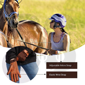Nouveaux gants d'équitation d'hiver tendance personnalisés, doigts entiers, taille réglable, cuir de qualité supérieure, unisexe, équestre - Product Image 4