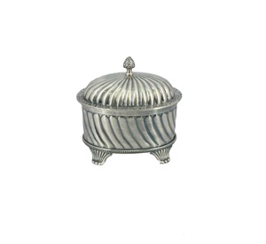 Premium Round Metal Dry Fruit Container with Designer <b>Lid</b> and Electroplated Silver Surface for Home <b>Decor</b> - Product Image 3