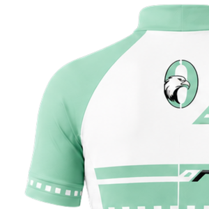 Mint Green <b>White</b> Short Sleeve <b>Cycling</b> <b>Jersey</b> Full Zip Lightweight Breathable Quick Dry Road Bike Training Racing Sportswear - Product Image 3