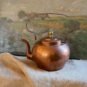 Tetera Clásica de Cobre Martillado, Tetera Vintage de Cobre para Hervir Agua, Té, Café, para Estufa, Utensilio Decorativo de Cocina - Product Image 3