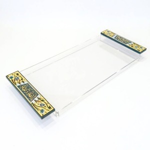 Hot Selling Luxury Arabian Chocolate Acrylic Lacquer <b>Kitchen</b> <b>Tray</b> with Handmade Tableware From in - Product Image 1