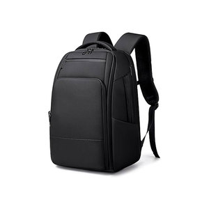 Minimalist Black Nylon Laptop <b>Backpack</b> With Zipper Closure And Water Resistance Unisex Softback 20-39L Capacity - Product Image 1