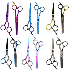 Ciseaux de coiffure professionnels pour salon de barbier, en acier inoxydable, tranchants, à lame de rasoir, pointe arrondie, multicolores, personnalisation de la marque - Product Image 5