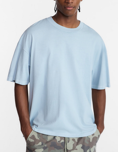 T-shirt pour homme surdimensionné de qualité supérieure avec logo de marque personnalisé OEM, impression graphique personnalisée, 100% coton, jersey simple lourd 240 GSM - Product Image 5