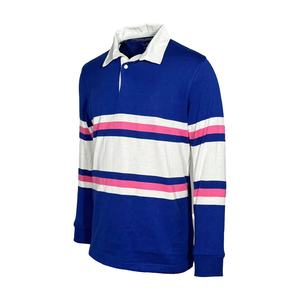 Camiseta de Rugby Personalizada para Graduación Escolar, Tejida a Rayas, 350gsm, Manga Larga con Parches Triangulares - Product Image 6