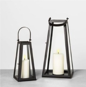 Unique Square Glass Metal <b>Lantern</b> <b>Candle</b> Holder Home Decoration - Product Image 2