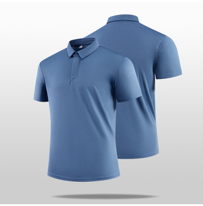 T-shirt pour homme, vente flash, respirant, séchage rapide, 100% polyester, motif uni, manches courtes, boutons sur le devant, design sportif - Product Image 6