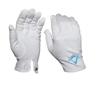 Guantes Tradicionales de Algodón Blanco para Ceremonias de Logia, Uso Ritual, Accesorios Formales para Uniformes Fraternales, Servicio OEM - Product Image 5