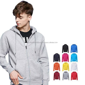 Sweat-shirt à capuche unisexe pour homme, 330 g/m², fermeture éclair, polaire, OEM, logo personnalisable, décontracté, sport, vente en gros - Product Image 1
