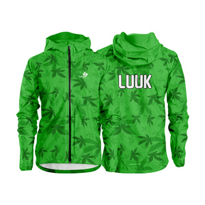 Chaqueta Cortavientos con Capucha para Hombre, Estilo Urbano, Cierre de Cremallera, Antibacteriana, Impermeable, Transpirable, 100% Nailon - Product Image 1