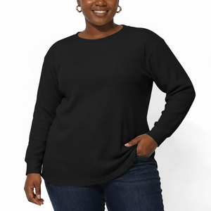 Camiseta de Manga Farol para Mujer, de Poliéster/Algodón, de Secado Rápido, a Cuadros, Sexy, Holgada, Talla Grande, Veraniega, Ecológica - Product Image 1