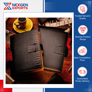 Huge Selling Excellent Quality PU Leather <b>Notebook</b> Cover Planner Organizer 6-Ring Loose Leaf Binder Indian Manufacturer Nexgen - Product Image 3