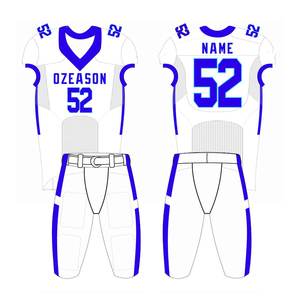 Tenue de football américain personnalisée pour équipes adultes, vente en gros, sublimation, sergé vierge, 100 % polyester, col en V, sangle réglable, uniforme - Product Image 6