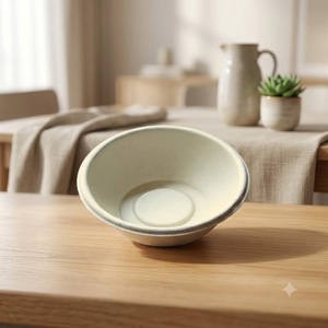 Compostable Natural Bagasse Bowl <b>Disposable</b> Biodegradable Sugarcane Pulp Round Bowl Eco-Friendly <b>Tableware</b> - Product Image 3