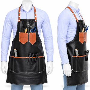 Tablier en cuir élégant pour usage quotidien – Idéal pour barbiers et toilettage d'animaux – Vêtement de travail - Product Image 3