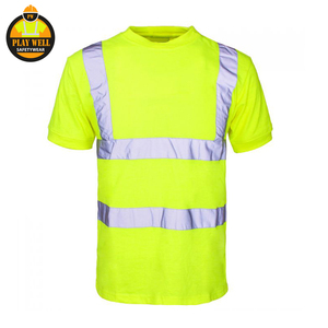 T-shirt de travail réfléchissant personnalisé, fluorescent, haute visibilité, manches courtes - Product Image 2