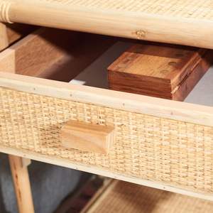 Table de chevet en rotin naturel artisanal, 1 tiroir, armoire en bambou et rotin pour chambre à coucher, vente en gros vietnamienne - Product Image 6