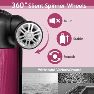 Set di Valigie da Viaggio in Alluminio 3 in 1, Colore Viola Fumé con Strisce Verticali Curve, Leggero e alla Moda - Product Image 5