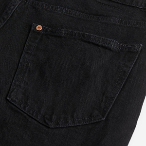 Pantalones Vaqueros de Mezclilla Negros para Hombre, Corte Recto, Cintura Media, Algodón, Estilo Casual, Lavado Regular, Estilo Invernal, Color Sólido, Ecológicos - Product Image 5