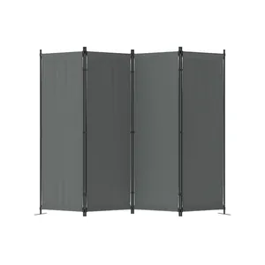 Muro divisorio portatile pieghevole a 4 pannelli da 88 pollici con schermo indipendente per la Privacy per la decorazione del dormitorio della camera da letto dell'home Office in grigio - Product Image 1