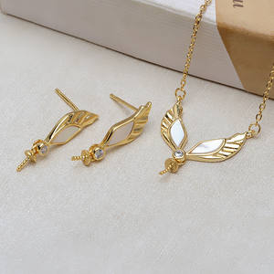 Colgante de Plata S925 con Cadena de Ángel Femenino, Soporte para Accesorios de Perlas DIY de 7-13 mm, 3157 - Elegante Conjunto de Joyería de Moda para Mujer - Product Image 1