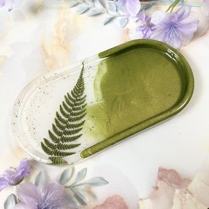 Plateau organisateur en résine de luxe fait main avec un design élégant pour le rangement décoratif et les applications de service - Product Image 4