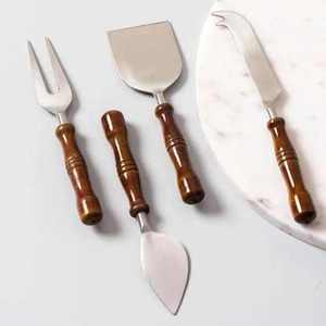 Trendy Design Stainless Steel Resin Long Handle Cutlery <b>Set</b> Customized Color <b>Silver</b> Plated Mirror Eco-Friendly Custom Logo Home - Product Image 4