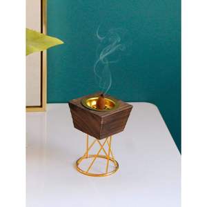 Quemador de Incienso de Madera con Recipiente Interior de Metal, Hecho a Mano, para Aromaterapia, Uso en Todas las Estaciones, Material de Bambú, Diseño Geométrico - Product Image 6