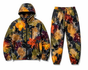 Wholesale Custom Graffiti Camouflage Tracksuit <b>jacket</b> for men Men’s Artistic Print Hooded <b>Jackets</b> Relaxed Joggers Sets <b>Camo</b> ODM - Product Image 4