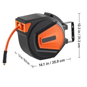Carrete retráctil híbrido para manguera de aire de 3/8 x 50 pies, 300 PSI, montaje en techo/pared, 5 entradas para compresor de aire, para jardines - Product Image 5
