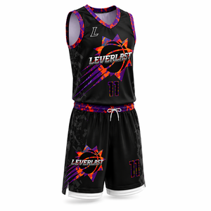 Conjunto de Camiseta y Pantalones Cortos de Baloncesto Sublimados Personalizados Leverlast, Talla Grande, para Hombre, Sin Mangas, Uniforme Deportivo Transpirable - Product Image 5