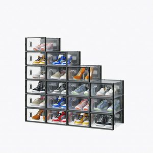Set di 18 Scatole Impilabili in Plastica a Rete per Scarpe (33x23x14cm) - Organizzatore Funzionale per Soggiorno - Product Image 3