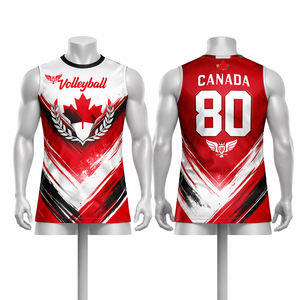 เสื้อวอลเลย์บอลฝรั่งเศสแบบกำหนดเองปี 2026 สำหรับผู้ชาย แขนกุด พิมพ์ลายแบบ Sublimation ชุดทีม ระบายอากาศได้ดี แห้งเร็ว เสื้อกีฬา - Product Image 2