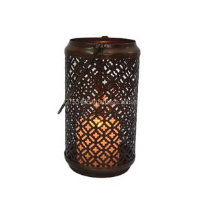 Rustic Iron Metal <b>Garden</b> <b>Hanging</b> Lantern Tabletop Decor Tea <b>Light</b> Holder Handmade 12x12x22 cm Easter Wedding Home Decor - Product Image 1