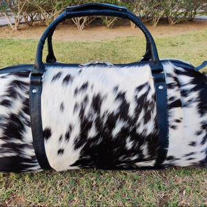 กระเป๋าเดินทางหนังแท้แบบมีขนปุย รุ่น LHODB-0153 สำหรับเดินทางค้างคืนหรือใช้เป็นกระเป๋าถือสุดหรู - Product Image 1