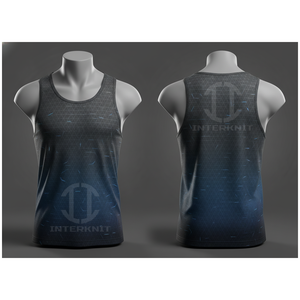 เสื้อกล้ามผู้ชายพิมพ์ลายแบบ Heat-Transfer คอกลม ระบายอากาศได้ดี สปอร์ต ไร้แขน ผ้าฝ้าย 100% ลายถัก แห้งเร็ว - Product Image 4