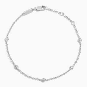 Round Brilliant Cut Lab Grown Diamond Bracelet in 14K White Gold IGI Certified Luxury Wedding & Daily Wear Jewelry Gift - Product Image 2