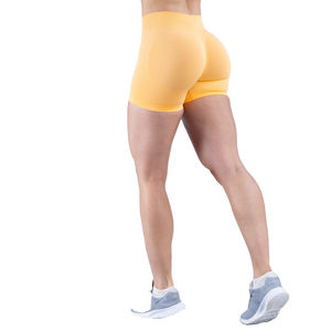 Shorts de sport sans coutures pour femmes, taille haute élastique, coupe ample, en Spandex/Nylon, confortables pour la course et la gym - Product Image 3