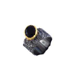 New Fashionable Women's <b>925</b> Sterling <b>Silver</b> Vintage Natural Black Onyx Faceted Oval Cut Gemstone Bezel Setting Fine <b>Ring</b> Jewelry - Product Image 3