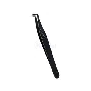 Pinzas para extensión de pestañas con punta inclinada, pinzas profesionales con degradado morado para herramientas de precisión de salón de belleza - Product Image 5