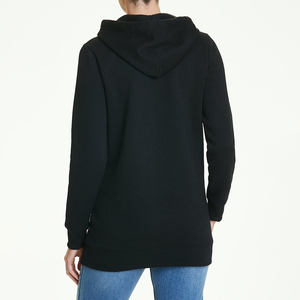 New Arrival <b>Women</b> Winter <b>Long</b> Pullover <b>Hoodie</b> Solid Color Custom Logo Printing 100% Cotton Fleece <b>Women</b> <b>Hoodie</b> - Product Image 3