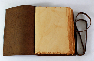 Carnet en cuir vintage personnalisé, bords naturels, pages vierges non lignées, cadeau idéal pour hommes, femmes, étudiants, carnet promotionnel - Product Image 3