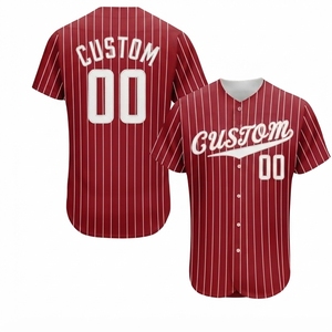Camiseta de béisbol personalizada para hombre, uniforme de equipo de poliéster transpirable de manga corta con rayas azules, con número y nombre impreso en la parte delantera y trasera - Product Image 2