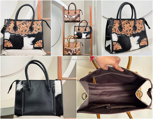 Nuevo bolso de mano de cuero de vaca con herramientas manuales al por mayor de lujo, bolso de hombro con asa de calidad Premium, estilo Rodeo para mujer - Product Image 3