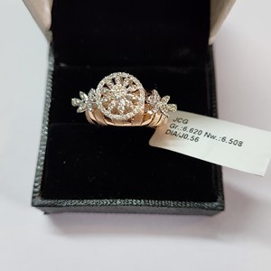 แหวนเพชรรูปค็อกเทลสีโรสโกลด์14K 0.56ct สีทองสดใสสำหรับสุภาพสตรีที่สง่างามดีไซน์ทันสมัย - Product Image 3