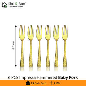 Ensemble de couverts à dessert en acier inoxydable de qualité supérieure Impressa avec revêtement en PVD doré - Product Image 3