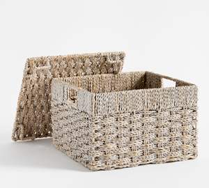 ตะกร้าเก็บของจากหญ้าทะเลแบบใหม่พร้อมฝาปิด ผลิตในเวียดนาม ราคาขายส่ง รับผลิตแบบ OEM ODM หลากสี - Product Image 2